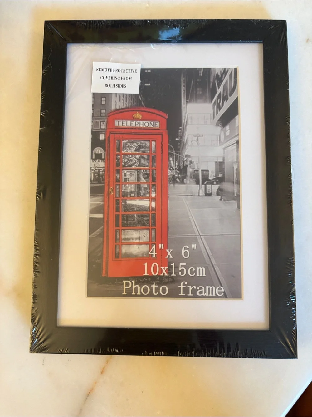 Black Photo Frame with White Mat - 4x6 / 10x15cm